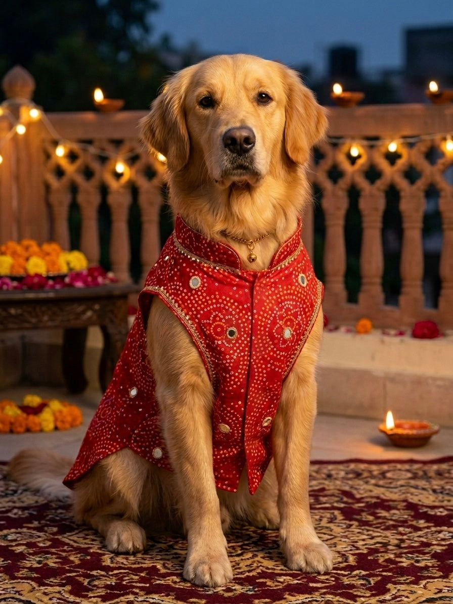 Ruby Bandhani Kurta