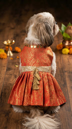 Red Brocade Anarkali Dress