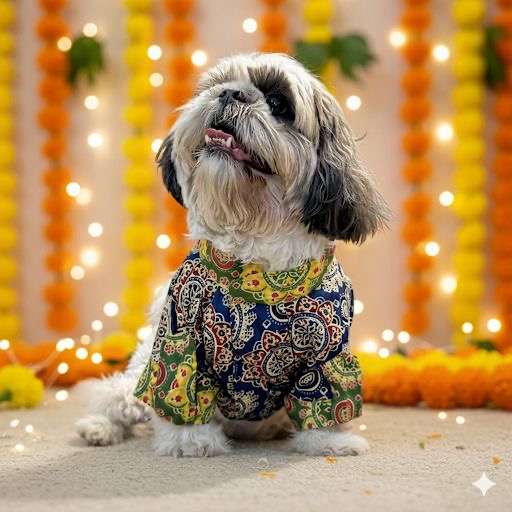 Blue Ajrakh Navratri kurta