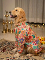 Peach Floral Embroidered Sherwani
