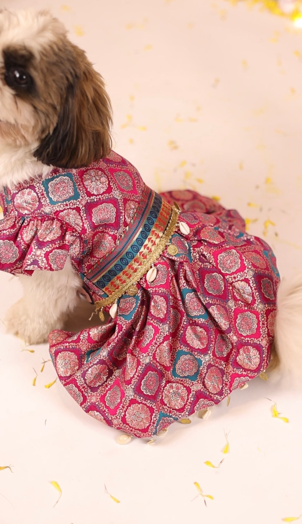 Pink Banarsi Brocade Anarkali