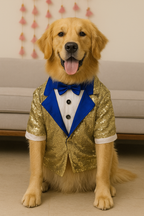 White golden Tuxedo dress