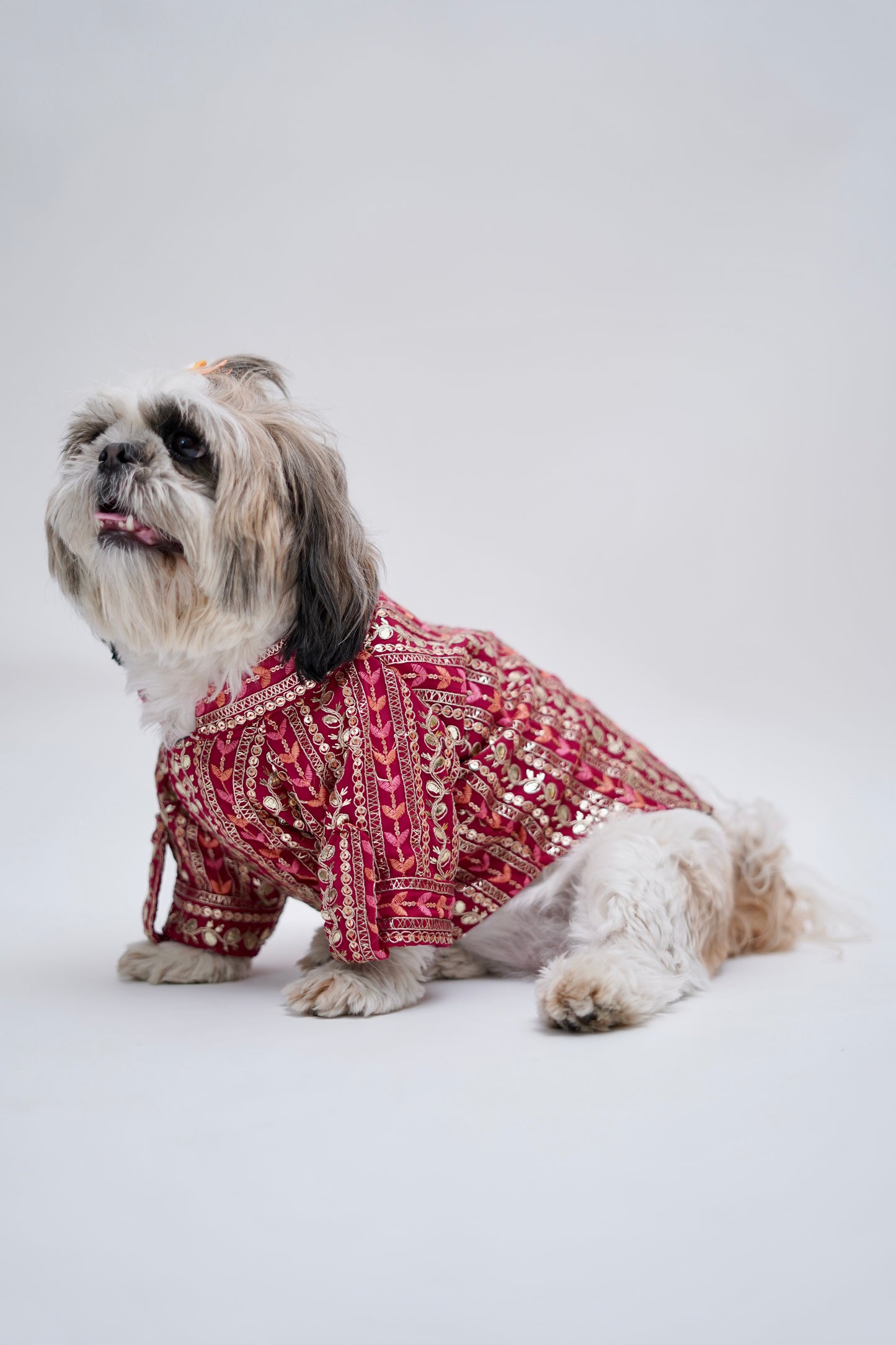 Hot pink gota patti work sherwani