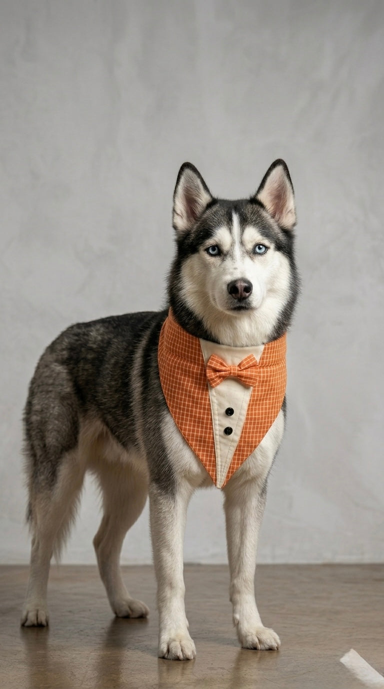 Autumn Orange Tuxedo Bandana