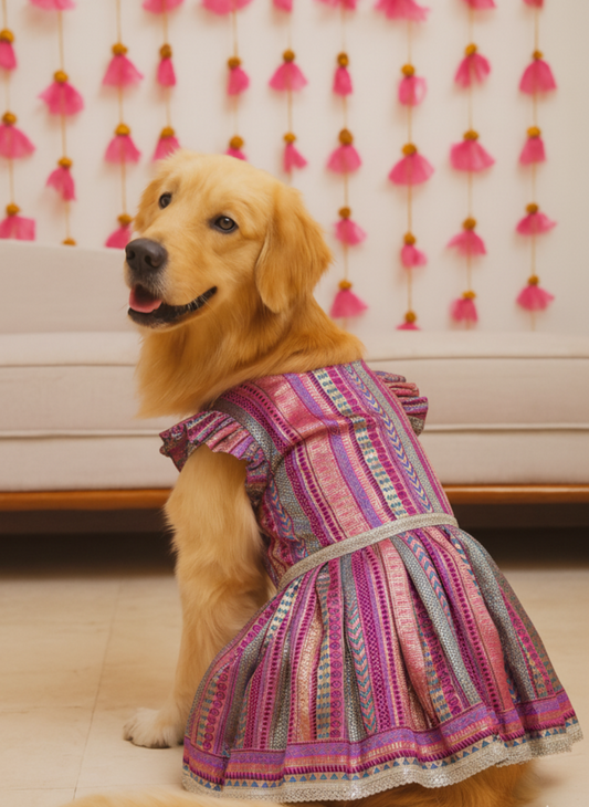 Gulabi fusion anarkali