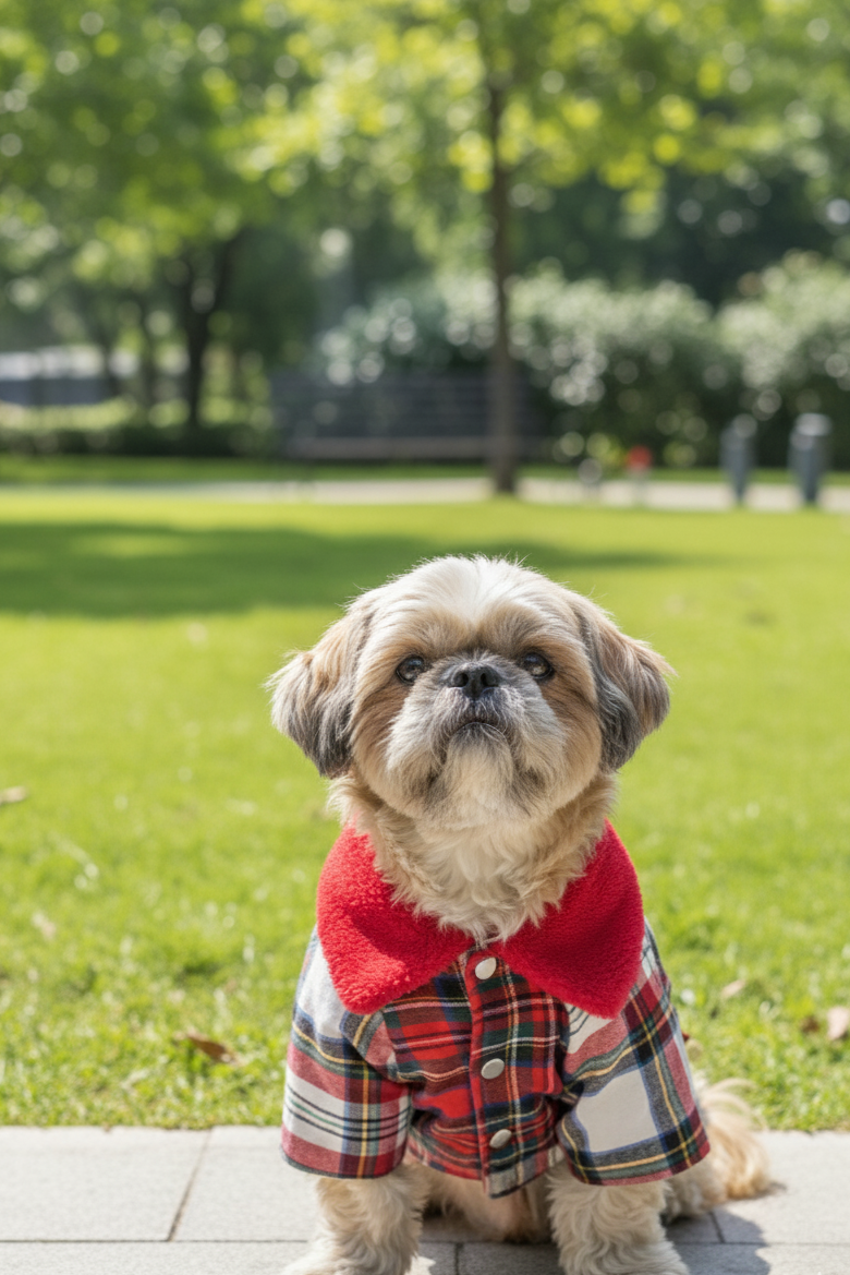 Red plaid fleece coat
