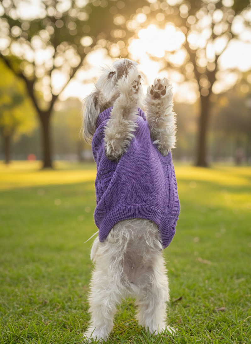 Lavender cable knit sweater