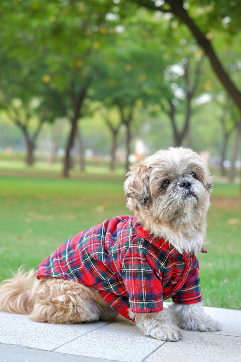 Merry plaid double layered shirt