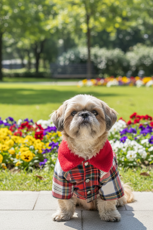 Red plaid fleece coat