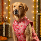 Orange brocade bandhgala