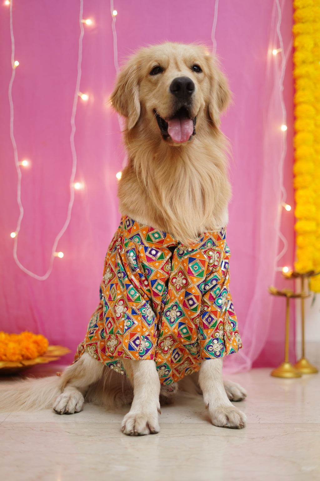 Patola Yellow Rangeen sherwani