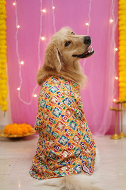 Patola Yellow Rangeen sherwani