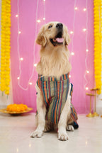 Blue brocade bandhgala