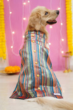 Blue brocade bandhgala