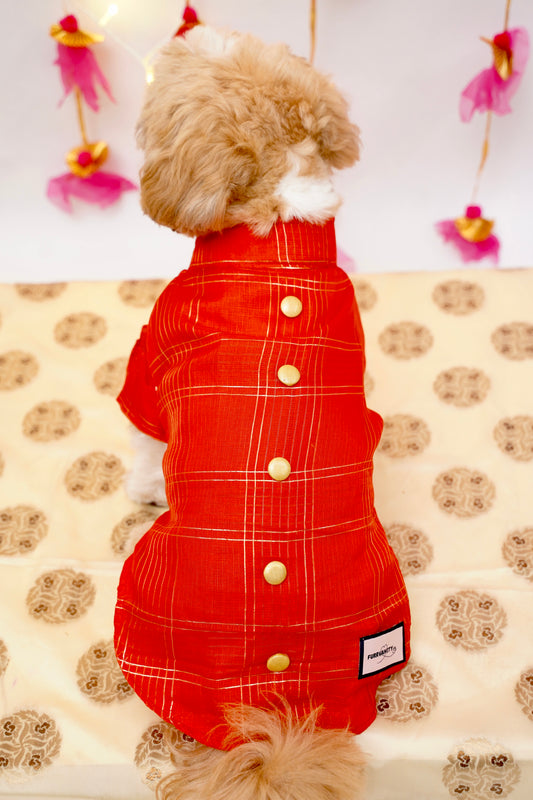 Kota dori red kurta