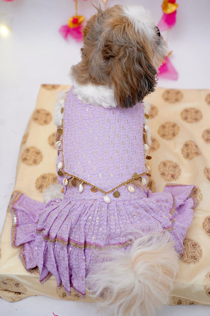 Lilac chikankari Lehenga