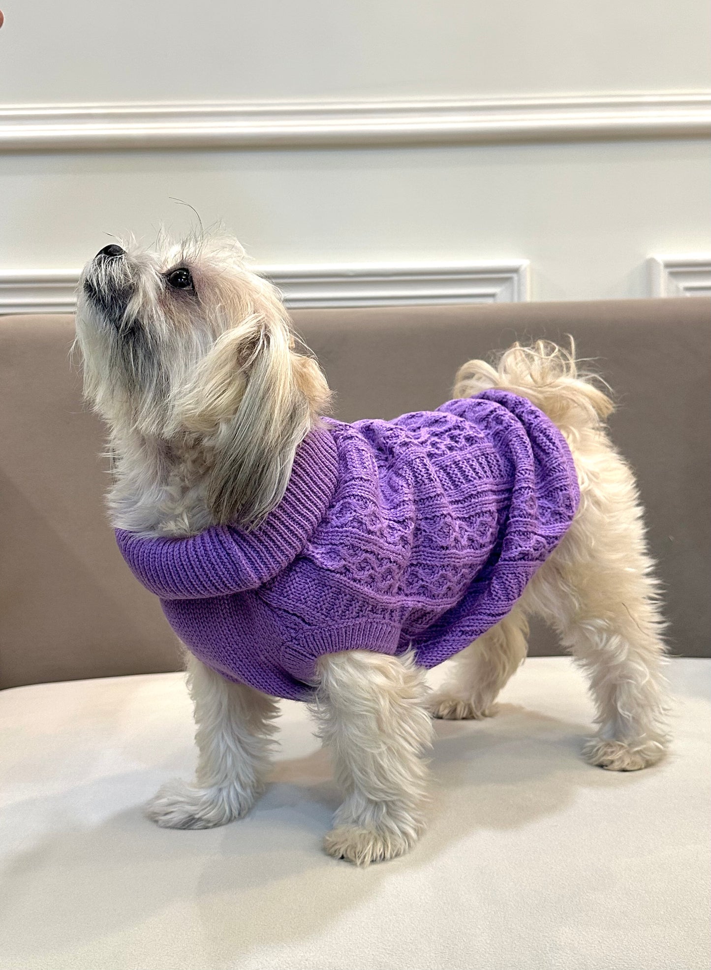 Lavender cable knit sweater