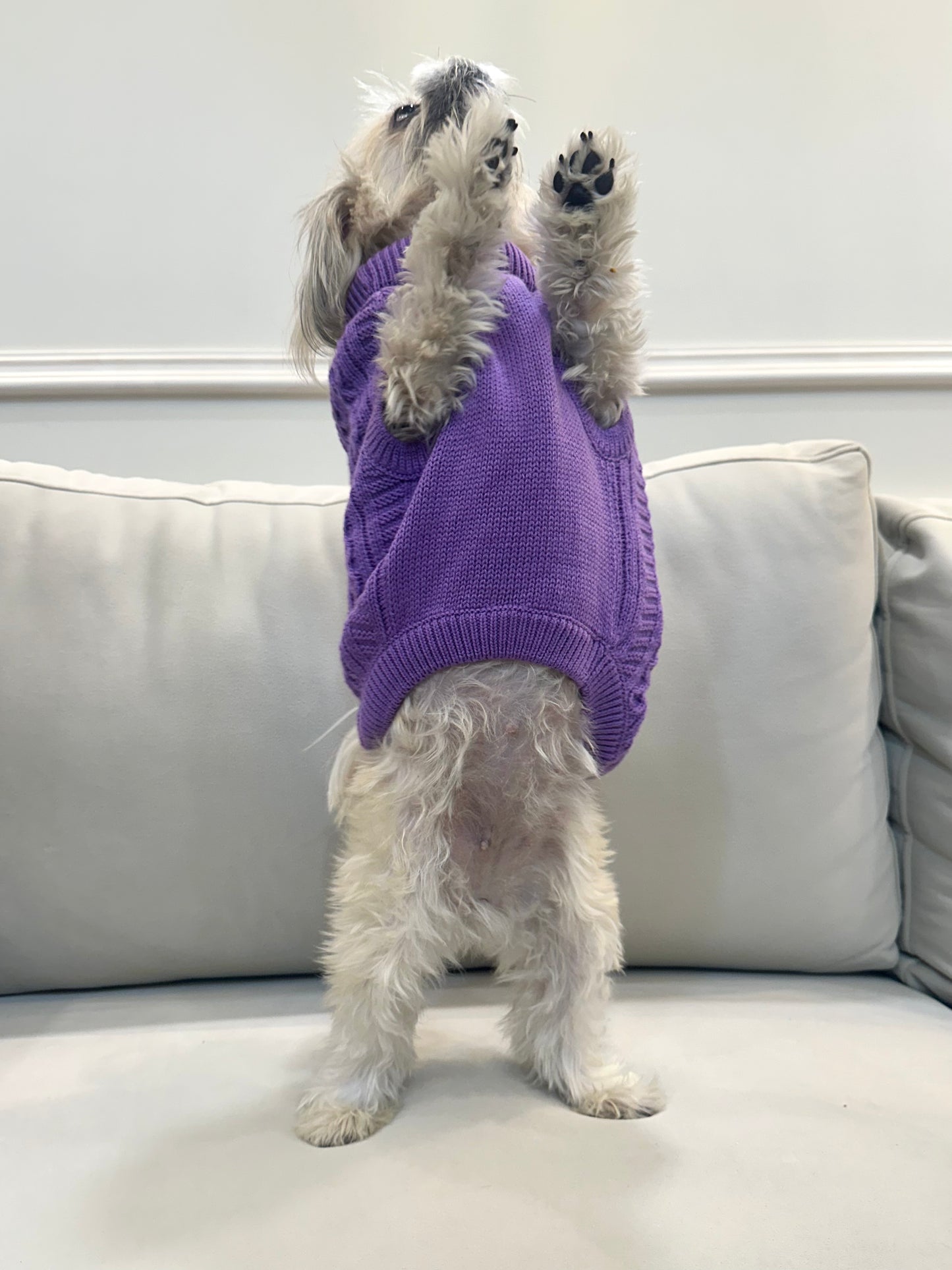 Lavender cable knit sweater