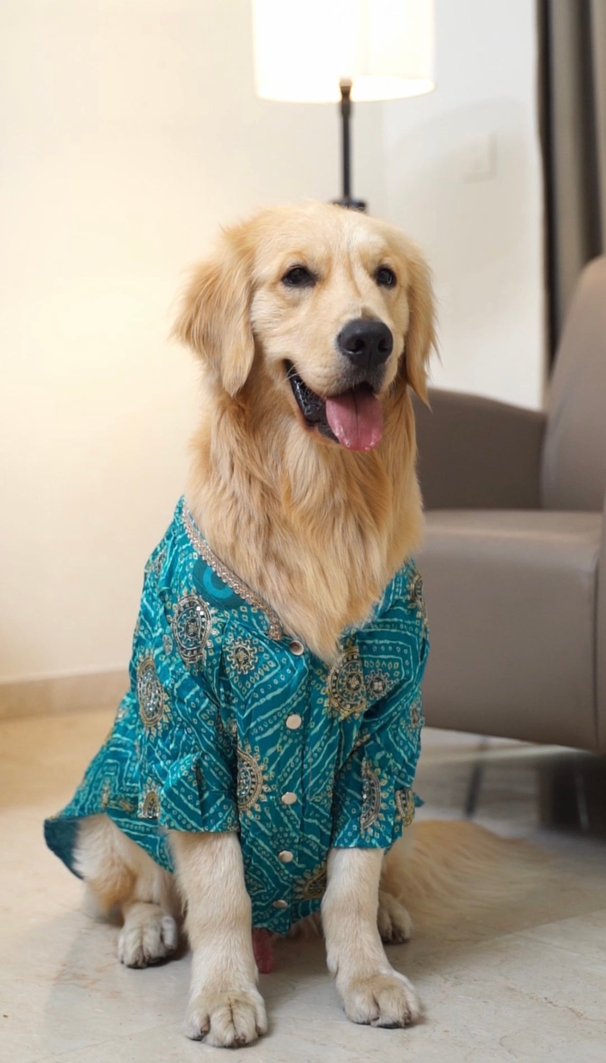 Blue Bandhani Kurta