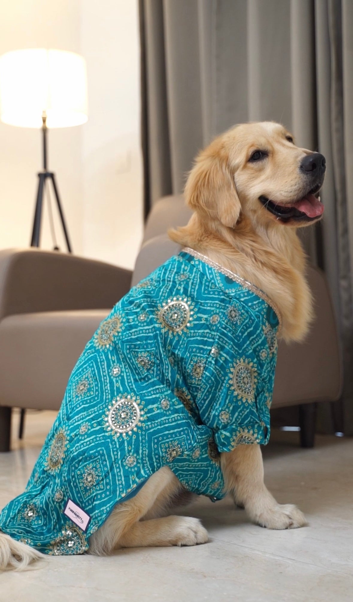 Blue Bandhani Kurta