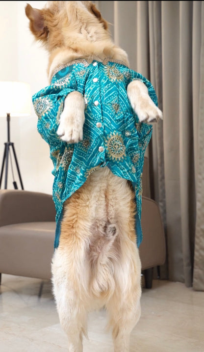 Blue Bandhani Kurta