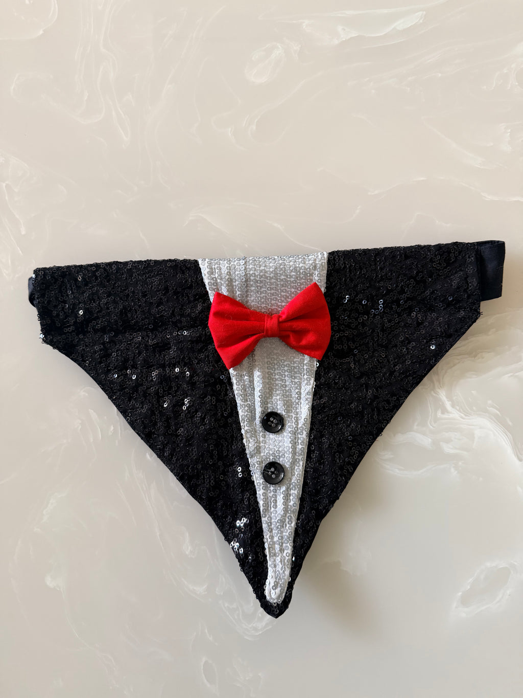 Black sequins Tuxedo bandana
