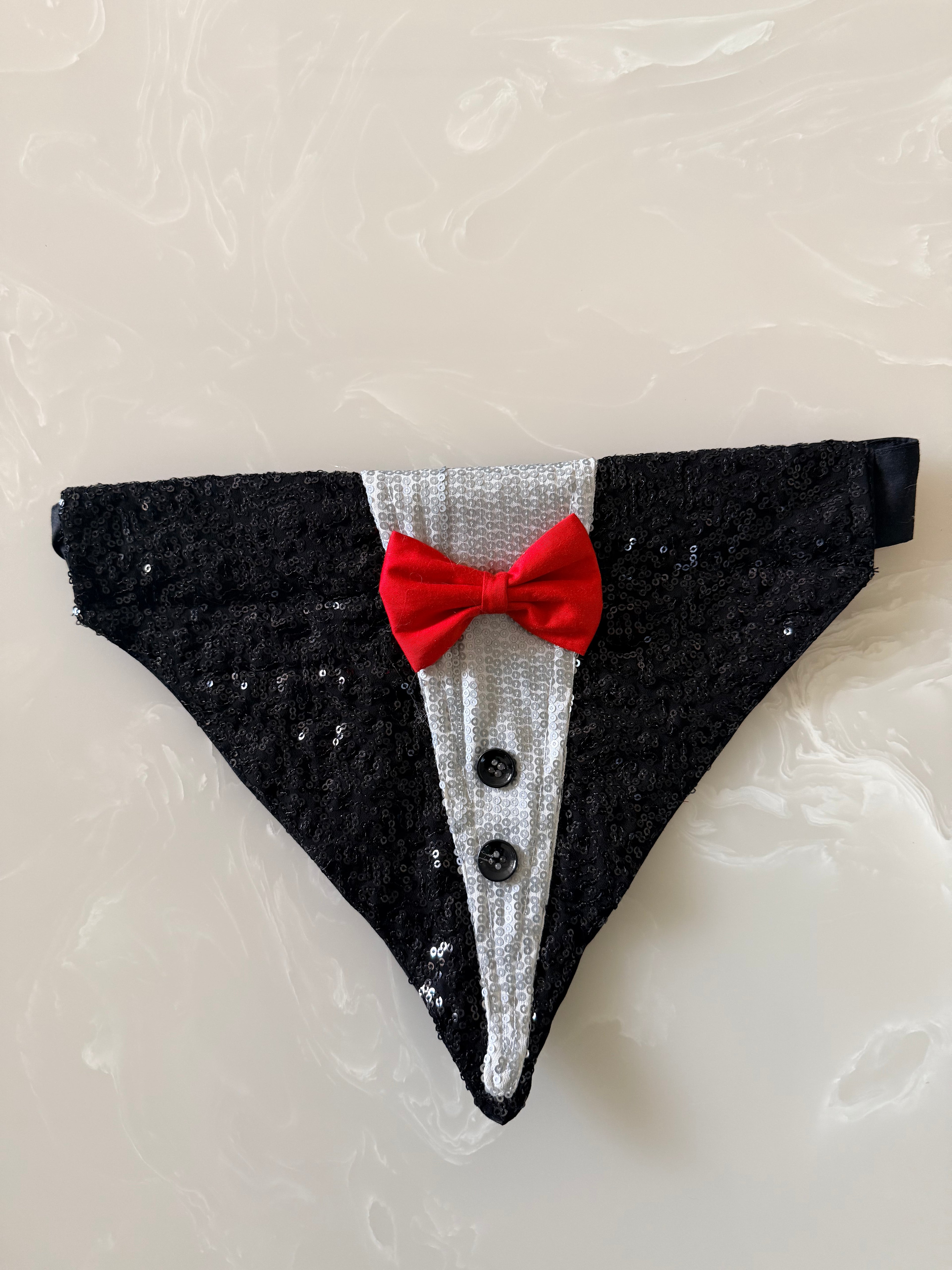 Black sequins Tuxedo bandana