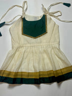 Green White Tie On Dress