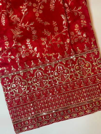 Amira red bandhgala