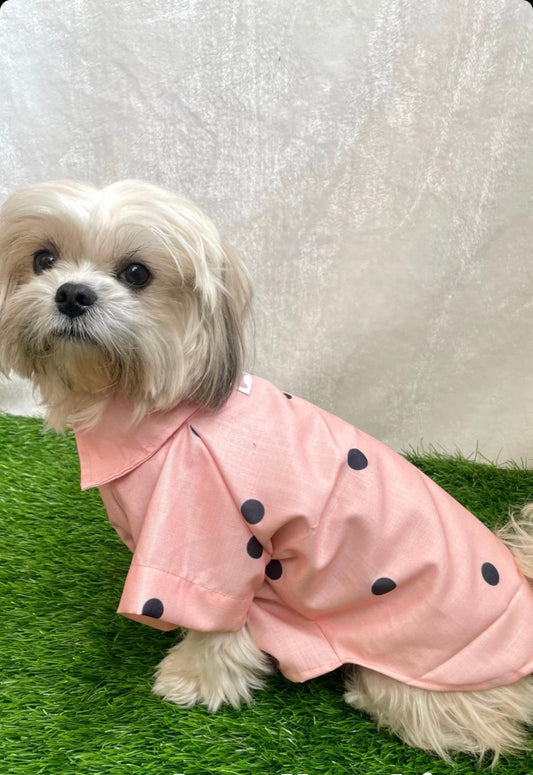 Peach polka shirt