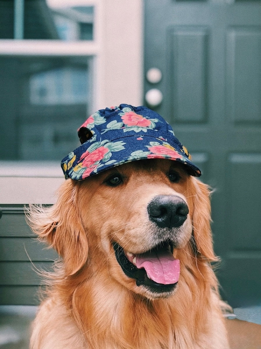 Denim Floral Cap