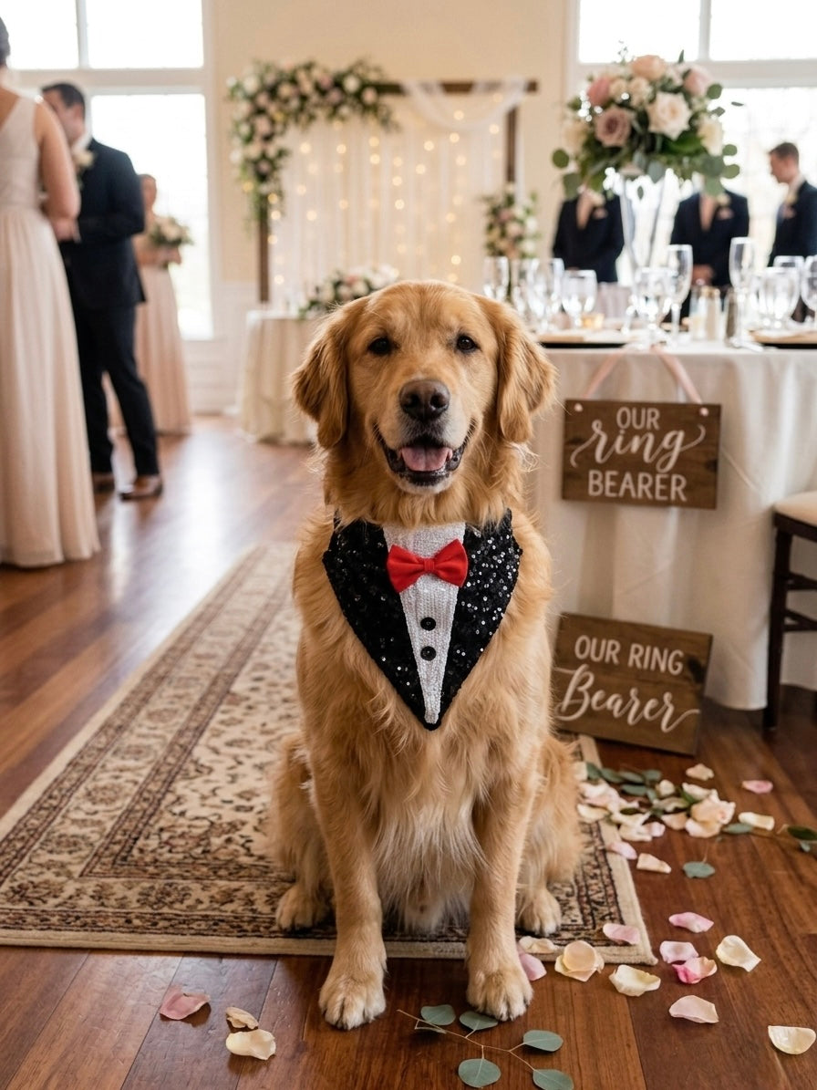 Black sequins Tuxedo bandana