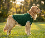 Dark green cable knit sweater