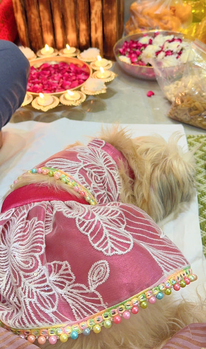 Pink floral lehenga choli