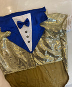 White golden Tuxedo dress