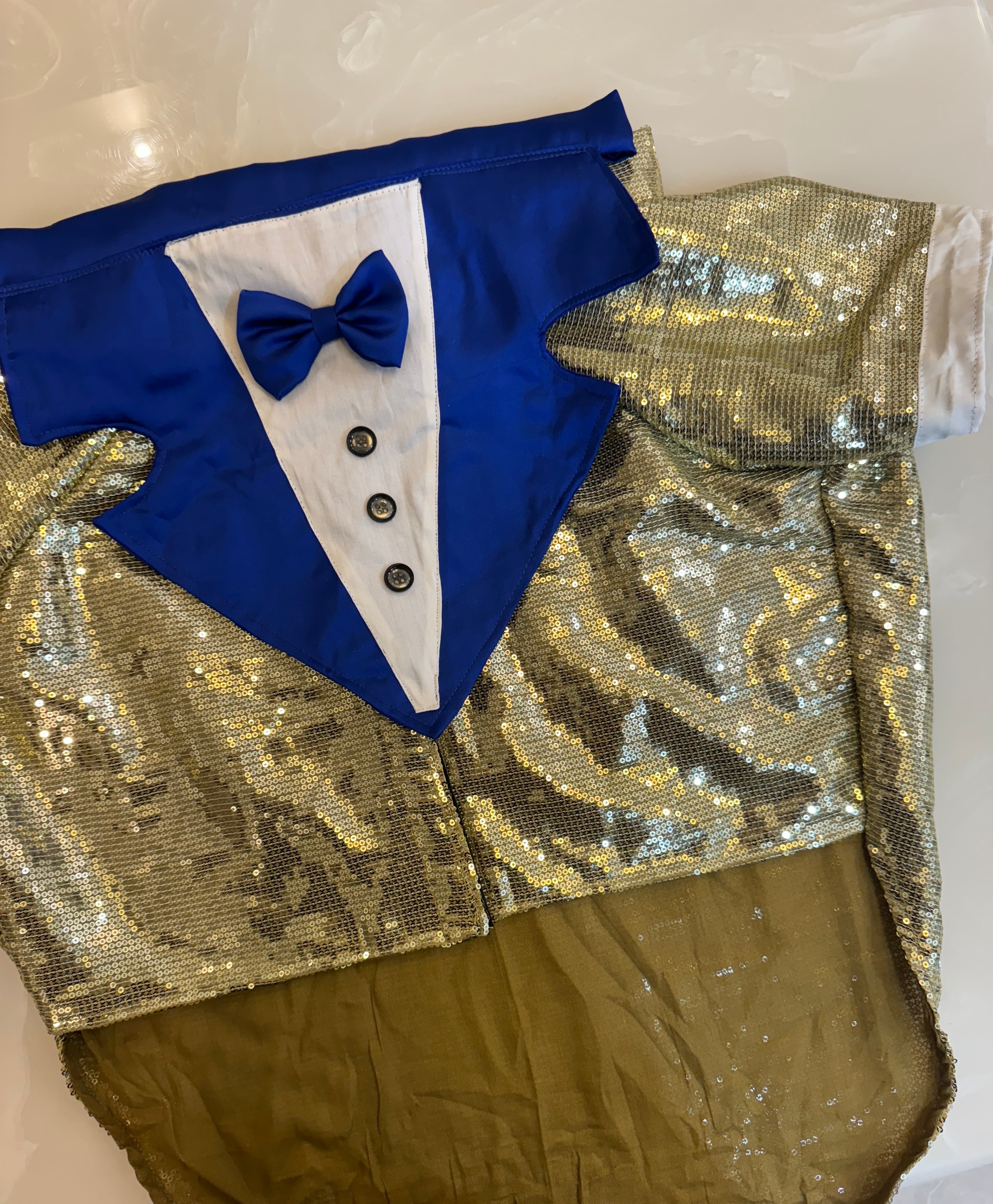 White golden Tuxedo dress