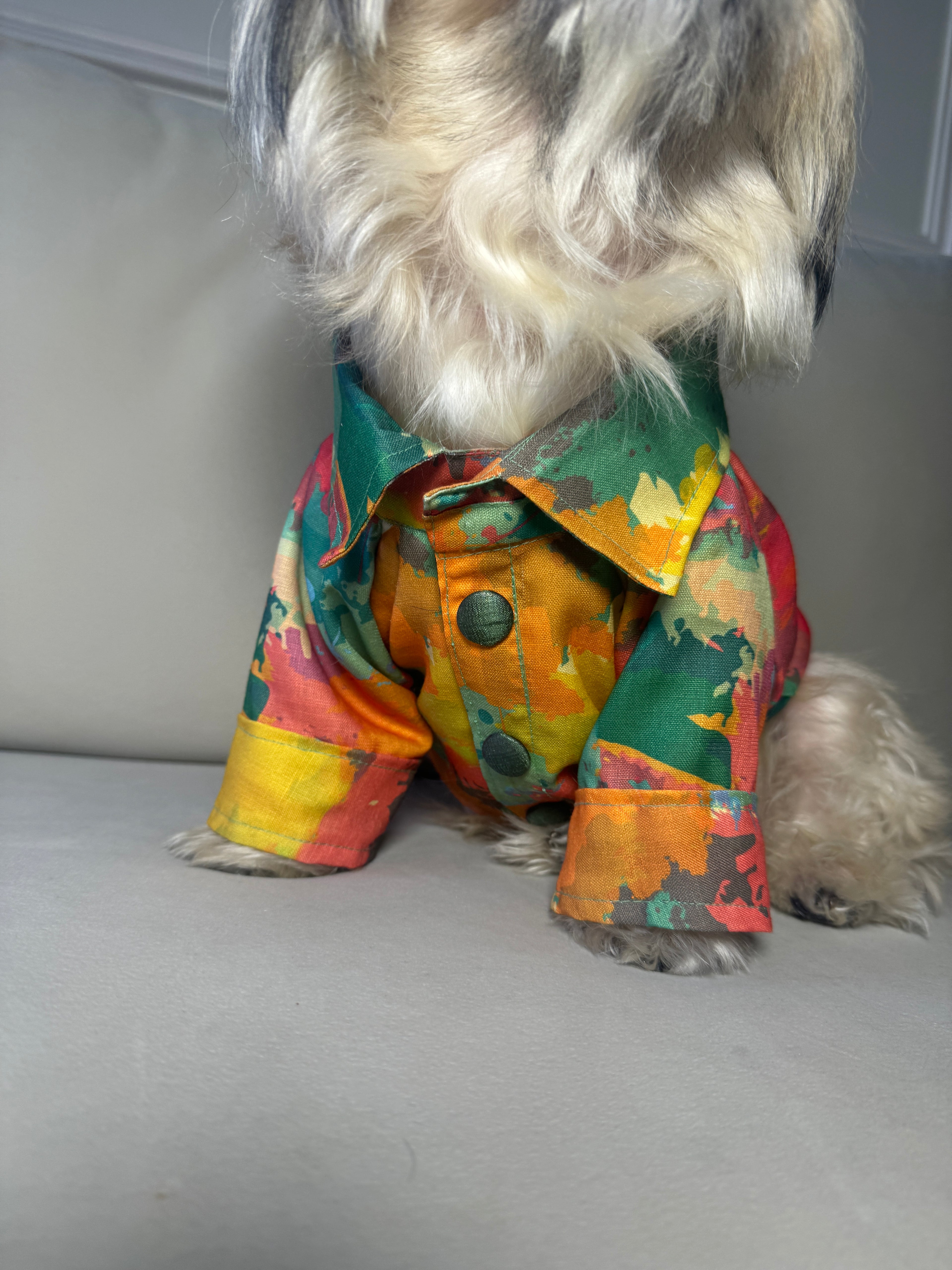 Green colourful shirt