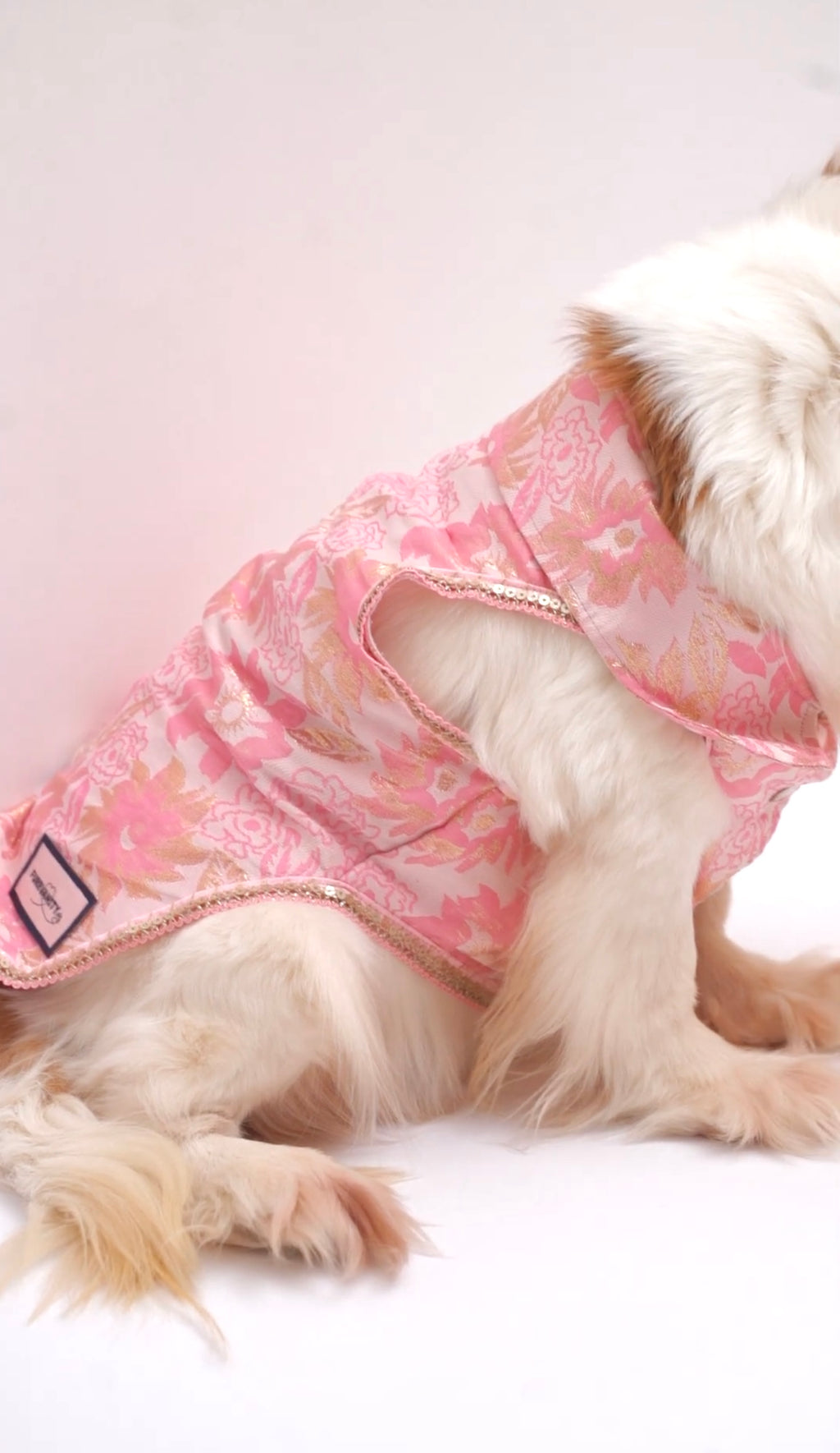 Pink brocade bandhgala