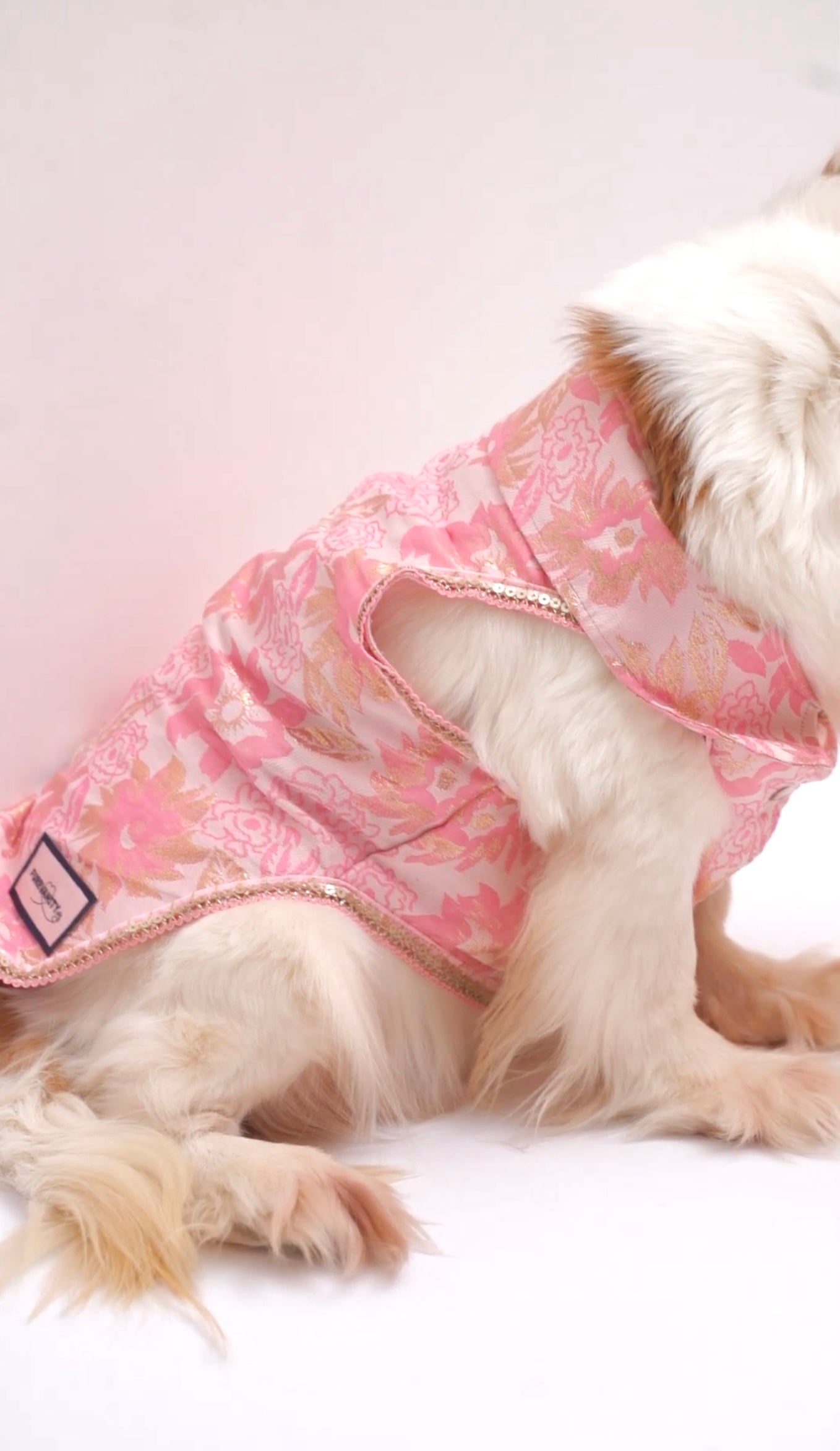 Pink brocade bandhgala