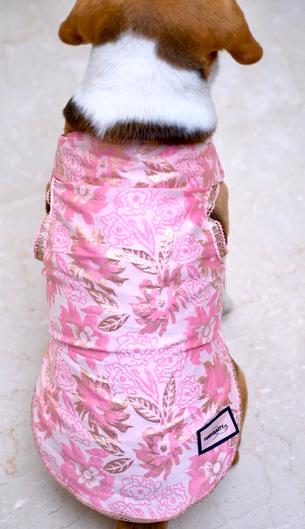 Pink brocade bandhgala