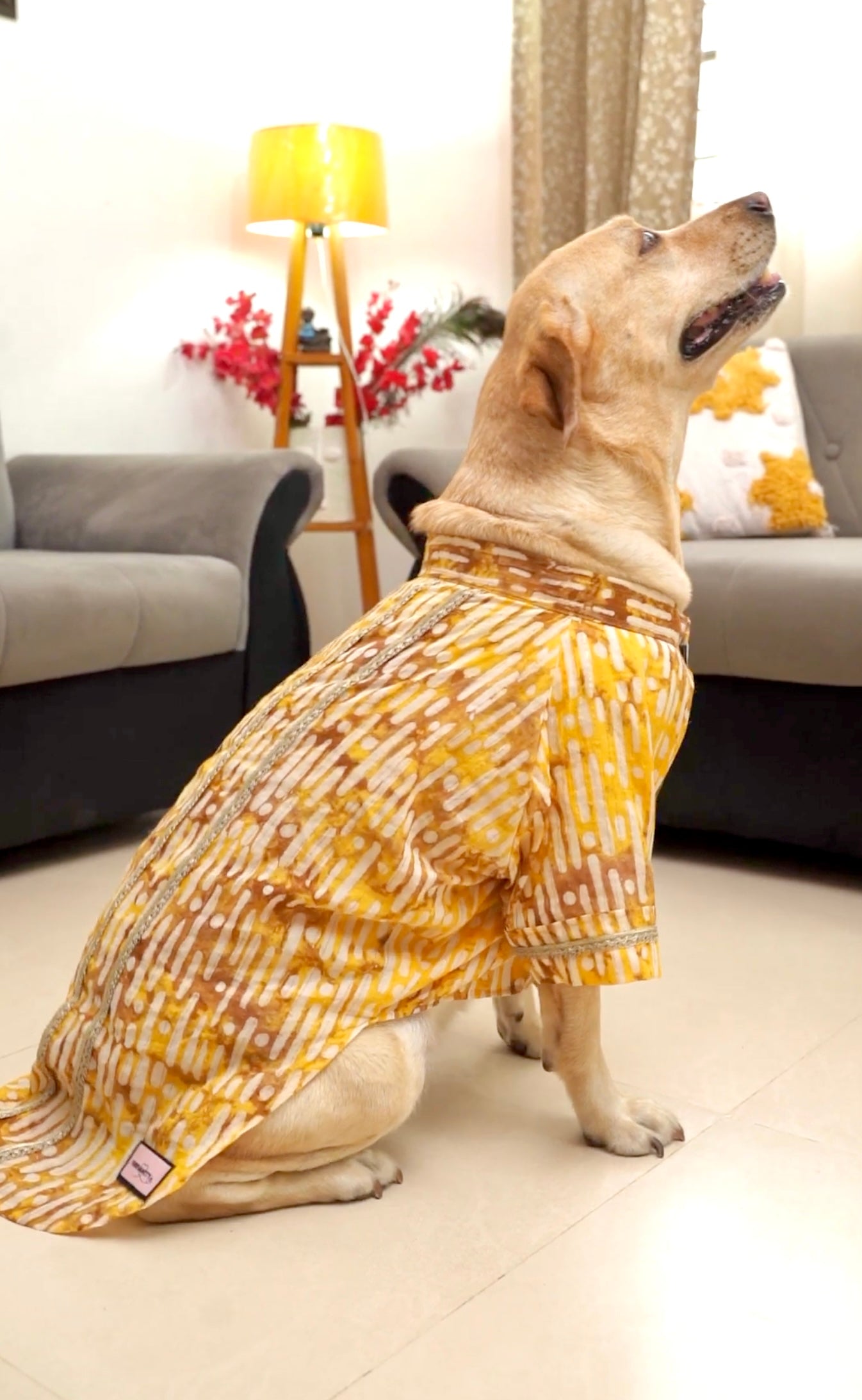 Yellow Batik Cotton Kurta