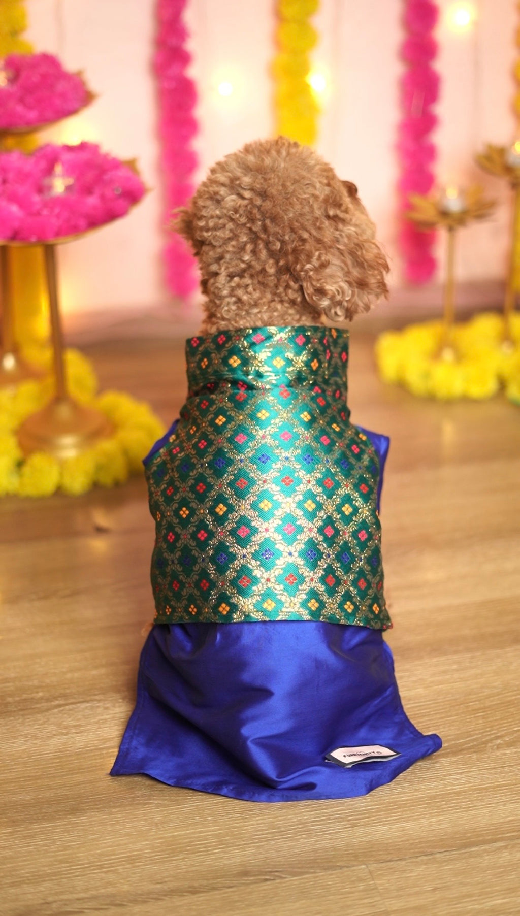 Royal Sapphire Brocade Kurta Set