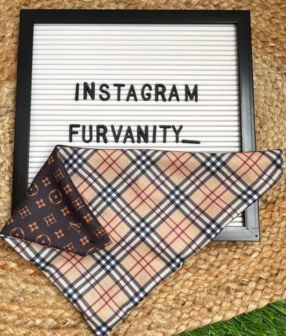 LV/Burberry reversible bandana